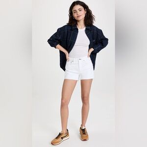 Rag & Bone Dre 3.5" Low-Rise Rigid Denim Shorts In White Women's Size 28